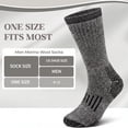 thumbnail image 2 of Loritta 3 Pairs 80% Merino Wool Hiking Socks for Men Warm Boot Thermal Hiking Cushion Crew Socks Size 9-12, 2 of 8
