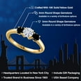 thumbnail image 2 of Gem Stone King 10K Yellow Gold Forever One DEF Moissanite From Charles & Colvard and Black Diamond Engagement Ring for Women | 1.04 Cttw | Round 5MM | Gemstone Birthstone | Size 9, 2 of 7