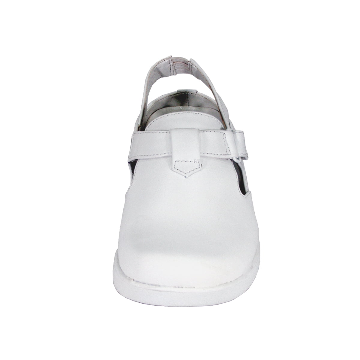 24 HOUR COMFORT Freda Wide Width Comfortable Leather Slingback Clogs WHITE 5.5