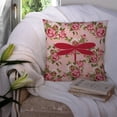 thumbnail image 3 of Carolines Treasures Moth Shabby Chic Pink Roses Fabric Decorative Pillow 14Hx14W multicolor, 3 of 4