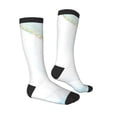 thumbnail image 4 of Lsque Gold Lines Marble Watercolor Printed Crew Socks Men's Women's LightWeight Thin Casual Calf Socks ,Knee High Socks,Cotton Socks, 4 of 9