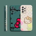 thumbnail image 5 of Case For Samsung Galaxy A91 A73 A72 A71 A53 A52 A51 A42 A33 AO3S 4G 5G Simple Liquid silicone Case Line Art Hello K-Kitty Cat, 5 of 5