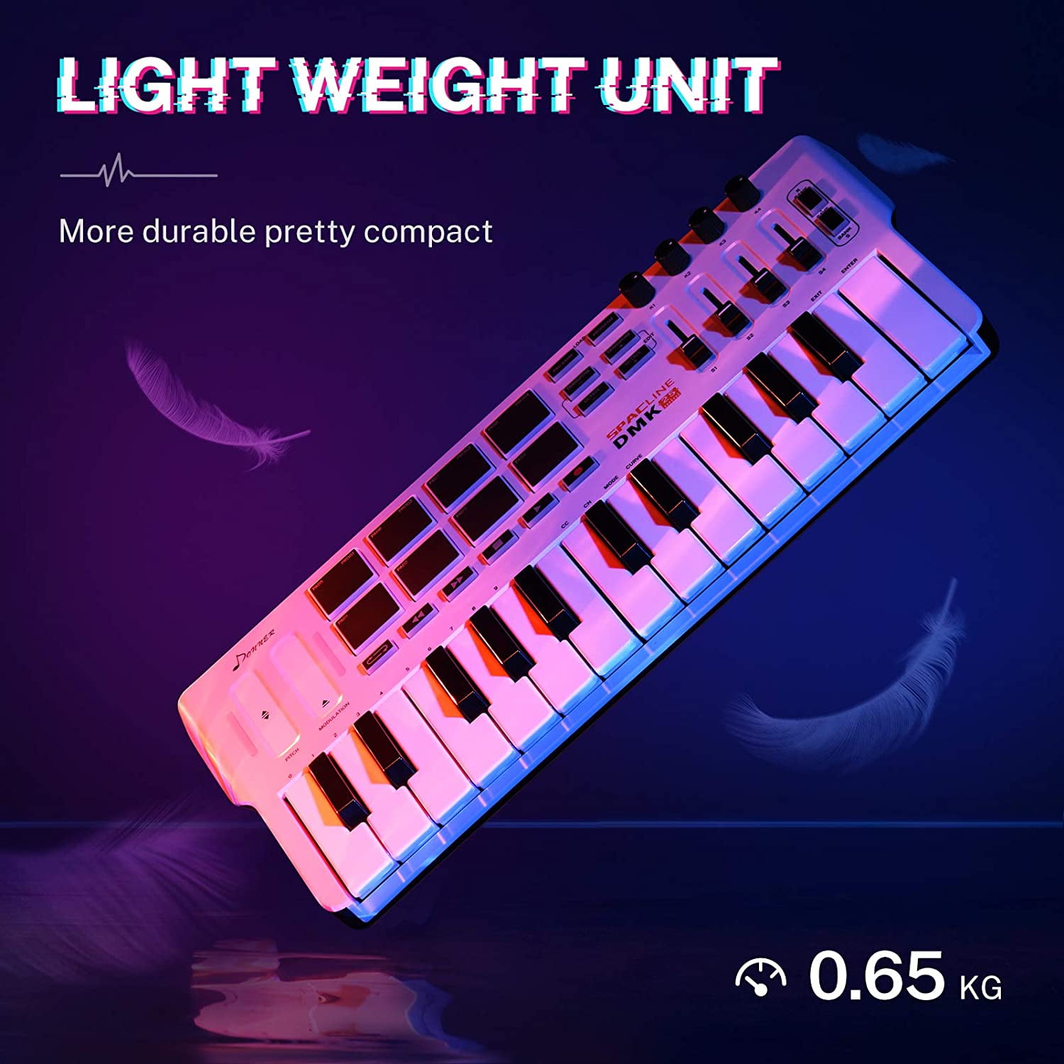 Donner DMK 25 MIDI Keyboard Music Mini Key WHITE - Walmart.com