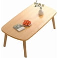 thumbnail image 1 of Historyli Mesa de centro plegable de 81 cm,mesa de suelo plegable,escritorio minimalista de madera,mesa baja plegable ideal para espacios pequeños,dormitorio,salón de té,veta de madera., 1 of 7