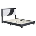 thumbnail image 4 of Boyd Sleep Bree White/Black Faux Leather Queen Size Fully Upholstered Platform Bed Frame with Adjustable Headboard, 4 of 11