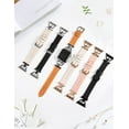 thumbnail image 6 of ANTHOUSELeather Band Compatible with Apple Watch Band Women 38mm 40mm 41mm 42mm 44mm 45mm 49mm(Ultra), Dressy Leather Strap with D-Shape Metal Buckle for iWatch Bands Series 8 SE 7 6 5 4 3 2 1, 6 of 12