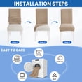 thumbnail image 5 of JIATER Dining Chair Covers Stretch Washable Chair Slipcovers Protector Set of 4,Khaki, 5 of 7