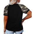 thumbnail image 3 of Summer Short Sleeve Camouflage Printing Plus Size T-Shirt Women Casual Patchwork Tops, 3 of 4