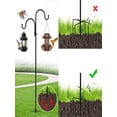 thumbnail image 5 of Heavy Duty Garden Shepherds Hook, Rustproof Powder Coated Metal, Easy Pointed Ground Stake, Decorative Multi Hook Hanger for Bird Feeders Lanterns and Independence Day Outdoor Decor, 5 of 7