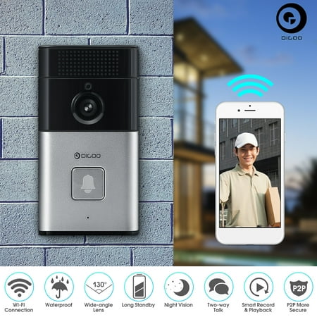 DIGOO Wireless Video DoorBell with Camera 720P Night Vision Security Camera &Two-way Talk Video Phone Intercom & Free APP Control & View Video (Best Silent Camera App)