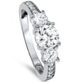 thumbnail image 2 of Pompeii 1 1/2ct Three Stone Round Diamond Engagement Ring 14K White Gold (H,SI2), 2 of 4