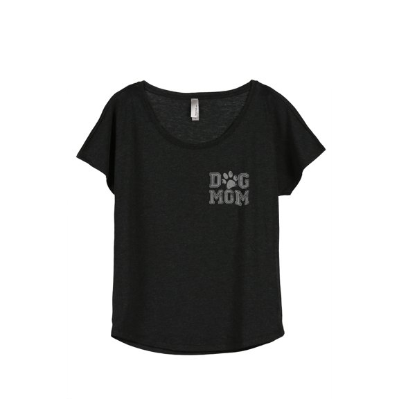 Thread Tank Dog Mom Women's Relaxed Slouchy Dolman T-Shirt Tee Heather Black 3X-Large
