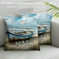 thumbnail image 3 of Creowell Aesthetic Decorative Pillow Covers Coastal Throw Pillows, Blue Sailing Boat Outdoor Pillowcase Modern Abstract Nautical Cushion Case Decor for Home Sofa Couch Bed White, 3 of 5