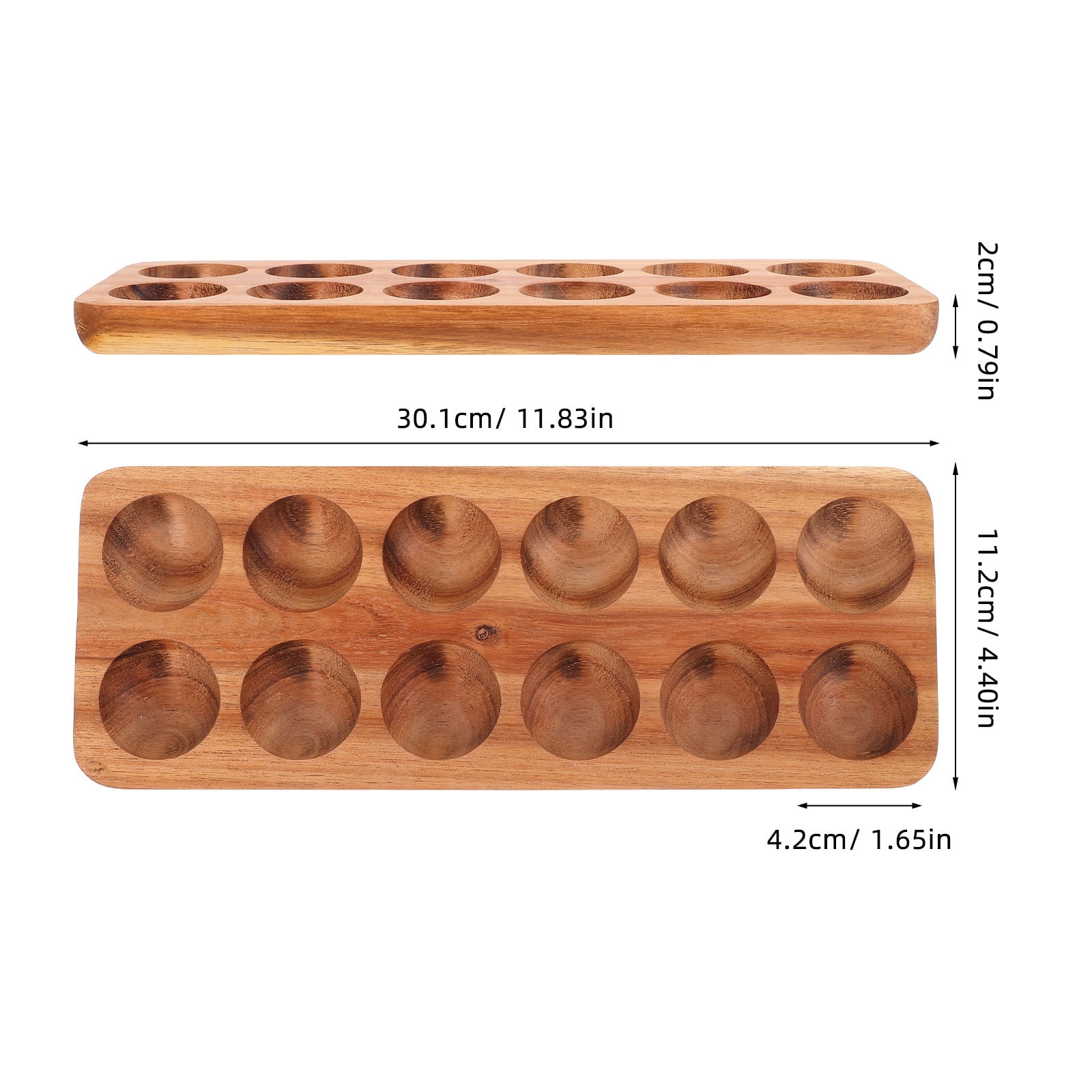 ULTNICE 1Pack Wooden Egg Tray for Kitchen Use and Storage in Brown Acacia Wood