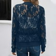 thumbnail image 4 of Lace Jackets for Women Hollow Out Full Zipper Long Sleeve Bomber Coats Ladies Trendy Solid Breathable Outerwear Jacket Fall, 4 of 7