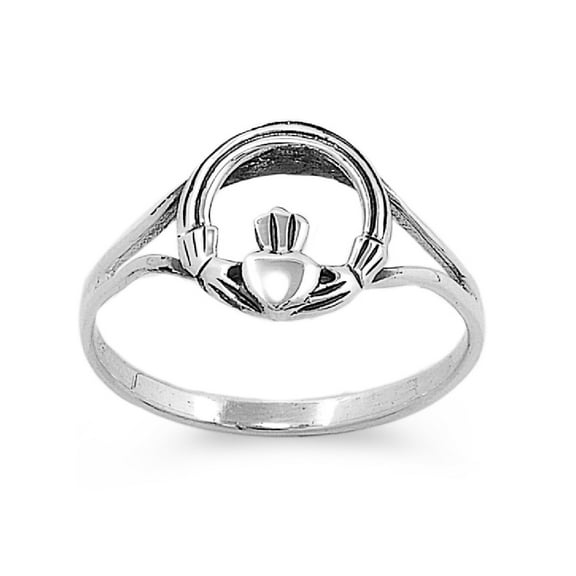 925 Sterling Silver Circle of Grace Claddagh Ring Size 1