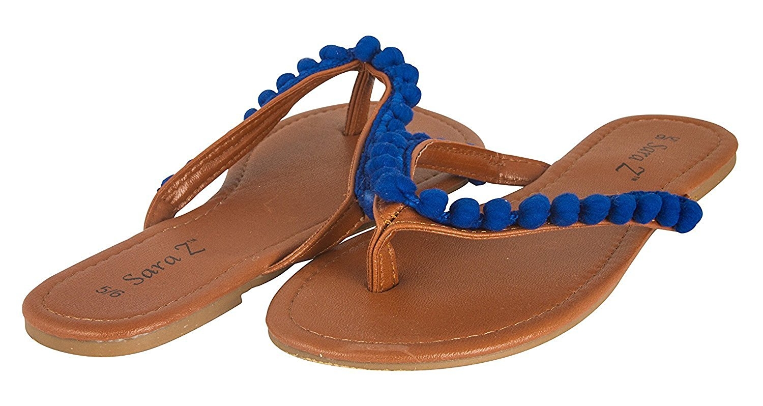 Chatties Chatties Ladies Pom Pom Thong Sandal Walmart