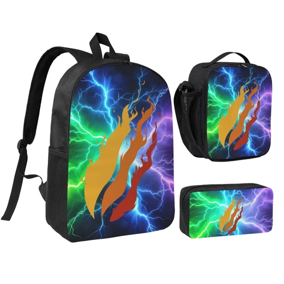 Preston-playz Backpack Set, 3 Piece Backpack Set With Lunch Box Pen Box , High Capacity Bookbag Lunch Bag Pencil Case Workplace Travel