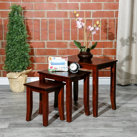 Newboti Furniture 3-Piece Nesting Table Set, Cherry 18203