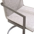 thumbnail image 4 of Benjara Jegy Dining Chair, Padded Washed Gray Faux Leather, Cantilever Base, 4 of 5
