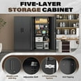 thumbnail image 4 of 72” Metal Storage Cabinet, Garage Cabinets and Storage System with Doors and Shelves, Tall Lockable Tool Cabinet for Garage, Office, Home (Black), 4 of 9