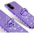 thumbnail image 4 of Samsung Galaxy S20 Glitter Phone Case, Ring Kickstand Girls Women Diamond Sparkly Case for Cover for Galaxy S20 - Purple, 4 of 5