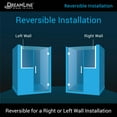 thumbnail image 4 of DreamLine Unidoor Plus 48-48 1/2 in. W x 72 in. H Frameless Hinged Shower Door with 36 in. Half Panel in Satin Black, 4 of 12