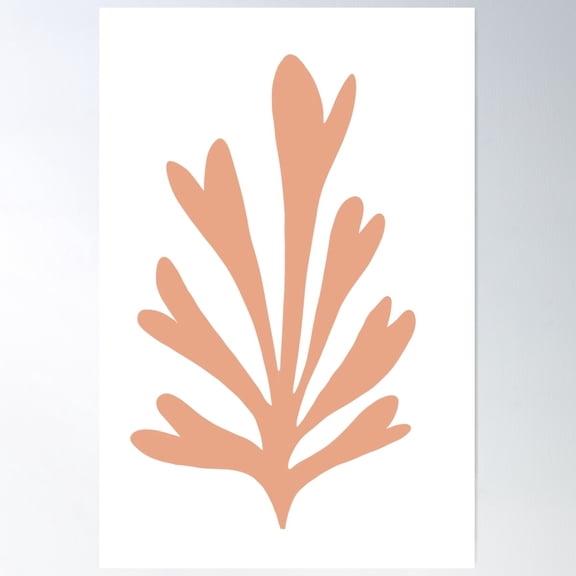 Peach Pink Abstract Coral Poster Wall Art, Modern Wall Decor For Living Room Bedroom, 8x12 UNFRAMED