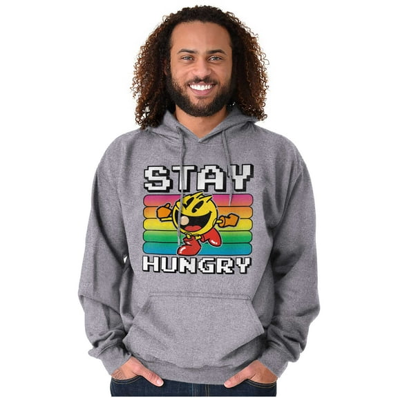PACMAN Stay Hungry Funny Food Gamer Hoodie Sweatshirt Women Men Brisco Brands S