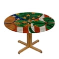 thumbnail image 3 of PIKWEEK Ireland Flag St Patrick's Day American Flag Lucky Charm Shamrocks Four Leaf Clovers Round Tablecloth Outdoor Picnic Camping and Indoor Kitchen Dining Party White, 3 of 8