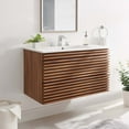 thumbnail image 2 of Modway Render 36" Wall-Mount Bathroom Vanity in Walnut White, 2 of 11