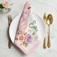 thumbnail image 2 of Happy Easter Cloth Napkins, Spring Cute Rabbits Flowers Butterflies Pink Washable and Reusable Dinner Napkins Set of 4, Table Napkin for Kitchen Party Birthday Wedding Hotel Housewarming 20"x20", 2 of 9