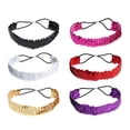 thumbnail image 3 of EeaseMX 6 piezas de sirena con lentejuelas vendas, accesorio para cabello brillante reversible con cordón elástico para mujeres y niñas (Negro + Plata + Oro + Rosa + Rojo + Púrpura), 3 of 8