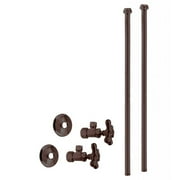 Westbrass D105KBNX-12 .5 in. Nominal x .38 in. Bullnose Riser Faucet Kit with Cross Handle - Oil Rubbed Bronze