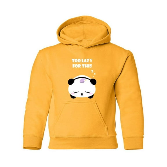 Too Lazy For This Panda Hoodie Juniors -Image by Shutterstock, Large