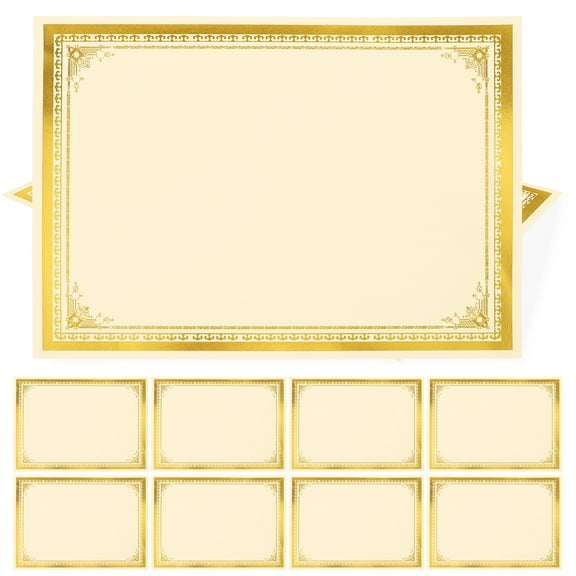 HEMOTON Graduation Paper Blank Gold Foil Border Certificate Inner Paper Award Certificate Paper For Graduation Diploma Participation Awards