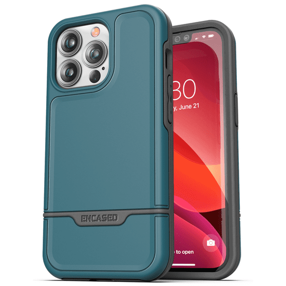 Encased Rebel Series Designed for iPhone 13 Pro Max Case Protective Heavy Duty Phone Case (Blue)