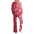 thumbnail image 4 of Tnhcen Women’s 2-Piece Christmas Pajamas Set Long Sleeve Top Pants Winter Festive Prints Comfy Nightwear Lounge Home Clothes S-3XL, 4 of 6