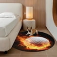 thumbnail image 3 of Golf Ball Round Area Rug 7 FT, Non Slip Living Room Area Carpet, Sport Modern Glowing Burning Classic Art Washable Soft Circular Rug Non-Shedding Floor Carpet for Bedside Office Play Room Classroom, 3 of 9