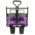 thumbnail image 5 of Hassch Large Collapsible Wagon w/Removable Canopy, 480lbs Foldable Garden Cart with All-Terrain Wheels, Heavy Duty Outdoor Utility Camping Beach Stroller with Adjustable Handle and Cooler Bag, Purple, 5 of 10