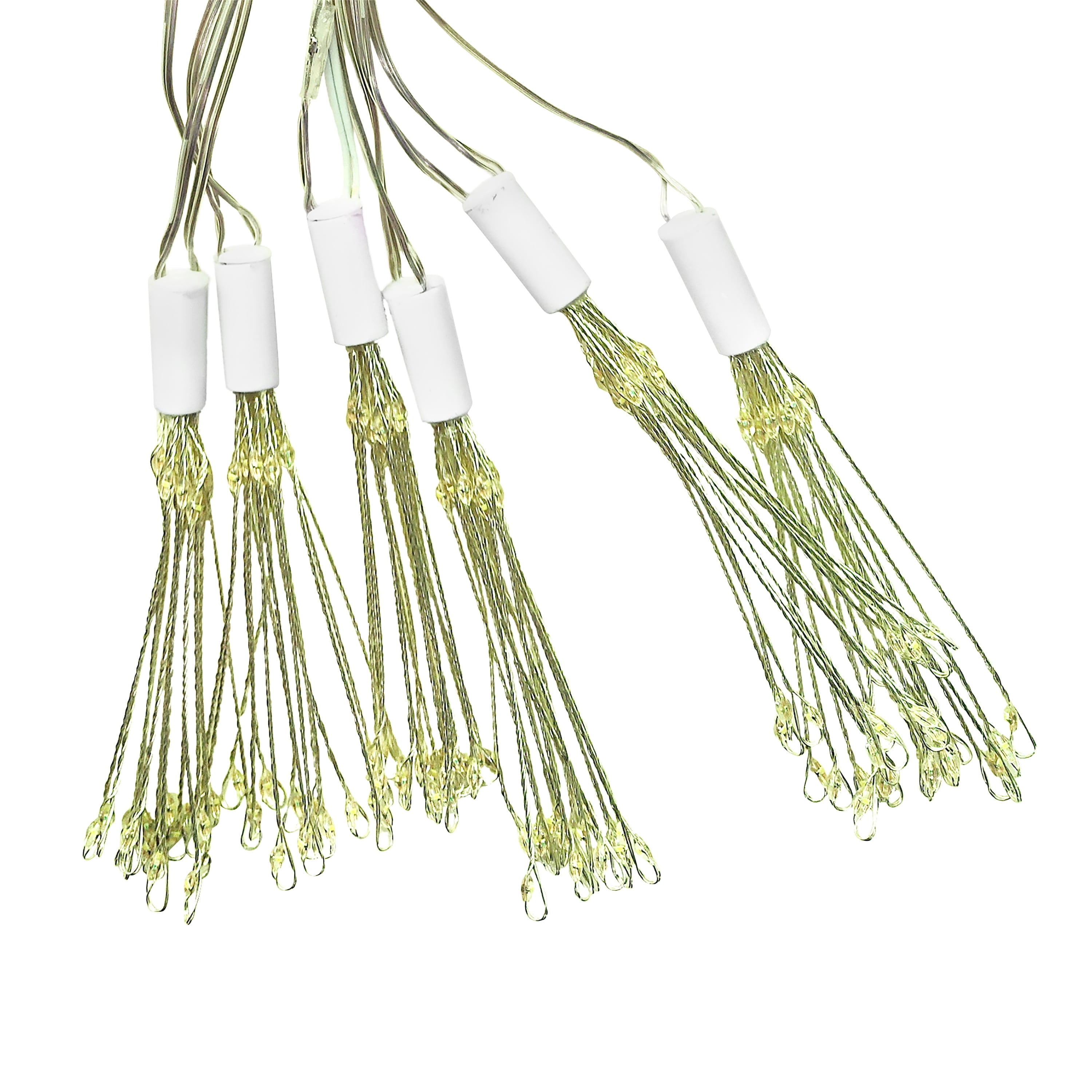 Indoor/Outdoor 6-Count LED 8-Function Starburst Christmas String Lights, Cool White, Transparent Wire, 7.5', by Holiday Time