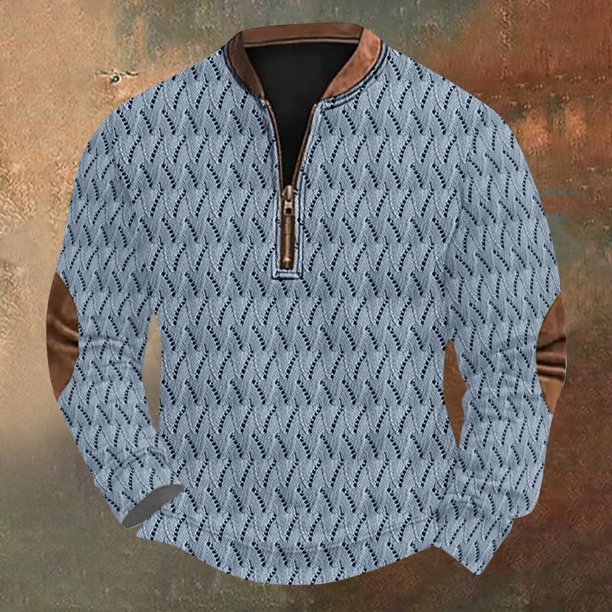 Blusas y camisas de manga larga con cuello redondo Sudadera con capucha de cuello redondo para hombre Jersey estampado Blusa de poliéster de manga larga para hombre