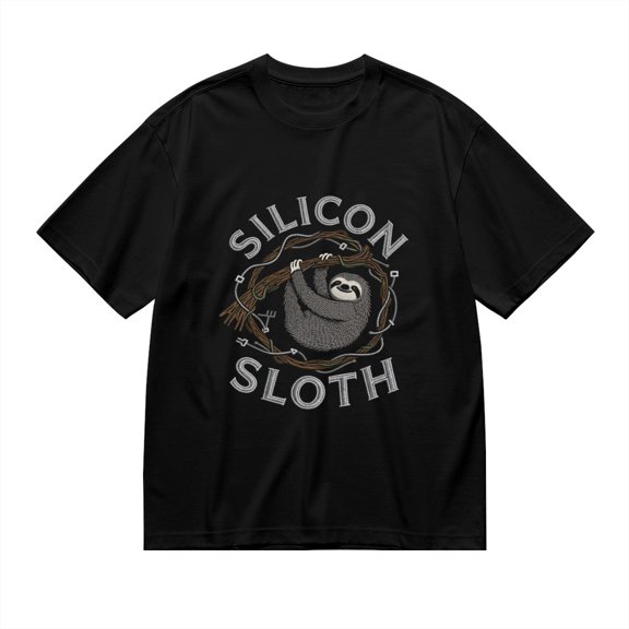 Silicon Sloth,sloth With Tech Rope Circle Print 3, T Shirt for Men, Vintage Graphic Tees Men, 23686657,S