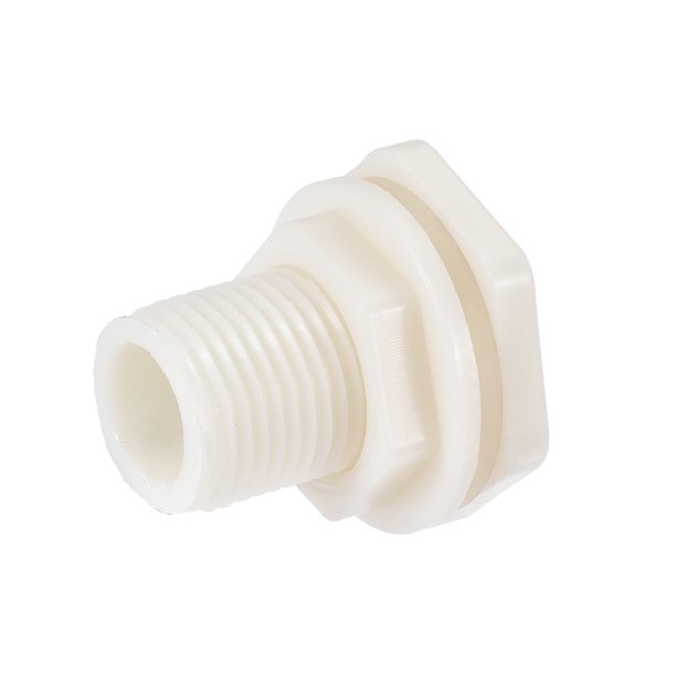 Uxcell G1/2 Male Pipe Fitting ABS Plastic Bulkhead Fitting with Silicone Gasket White Walmart