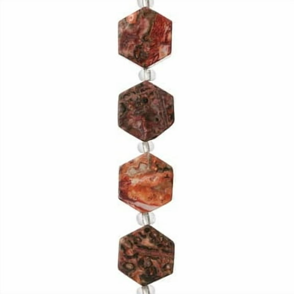 12 Pack: Leopard Jasper Hexagon Beads - 12mm by Bead Landing