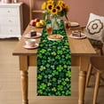 thumbnail image 2 of Saint Patrick's Day Table Runner - 72 Inch Long Spring Farmhouse Botanical Clovers Cotton and Linen Blended Dress Scarves Farmhouse Table Runner for Kitchen Dining, Coffee Table, 13" x 72", 2 of 8