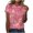 Pink, variant on QASIEATN Women's Trendy Essentials Clothing: Graceful Short Sleeve Sequin Print Round Neck Casual T Shirt Fall Fashion Outfits for Women