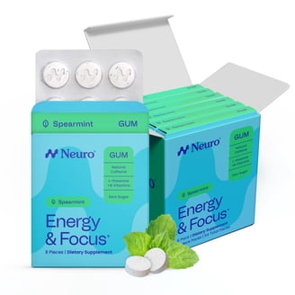 Neuro Gum Peppermint Awake Caffeine, Nootropic Energy & Focus Gum