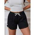 thumbnail image 6 of Michellecmm  Women’s Lace Trim Shorts Cute Elastic High Waist Little Bow Shorts, 6 of 9