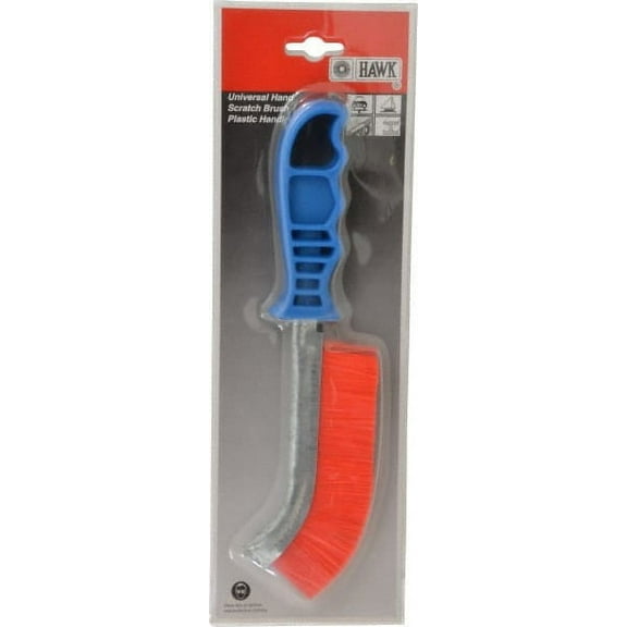 Value Collection - 1" Trim Length Polypropylene Nylon Scratch Brush Brush - 5-1/2" Brush Width, 10" OAL, 1" Trim Length, Plastic Handle (20 Pack)